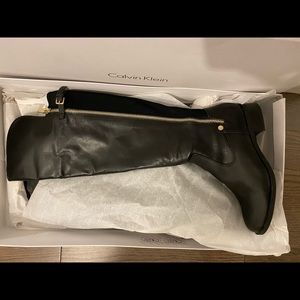 Brand New Black Calvin Klein over the knee boots